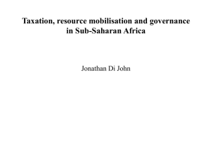 Taxation, Governance and Resource Mobilisation in Sub