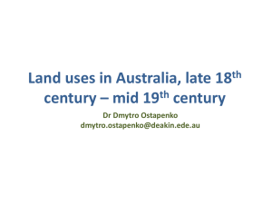 Land uses in Australia, late 18 th century