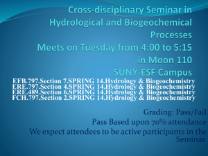 Cross-disciplinary Seminar in Hydrological and Biogeochemical