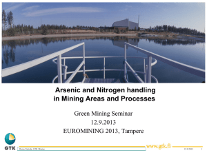 Arsenic Control in Mining Processes and Extractive Industry