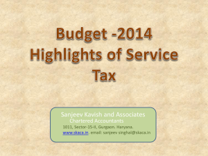 PPT Budget 2014 highlights on Service Tax