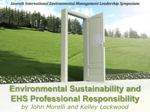 An opened door on environment - Environmental sustainability