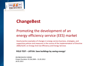 Promoting the development of an energy efficiency service (EES)