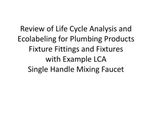 Plumbing Product LCA Review and Approach