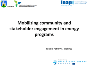 Mobilising community and stakeholder engagement in energy