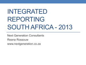 Integrated Reporting – A South African Story
