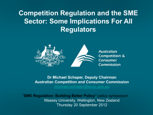 SME Regulation - Australian Competition and Consumer Commission