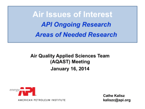 Air quality issues of concern to the American Petroleum Institute