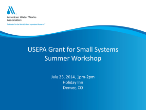 USEPA Grant for Small Systems
