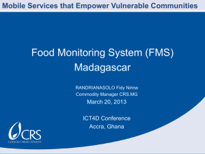 Food-monitoring system through DataWinners SMS system