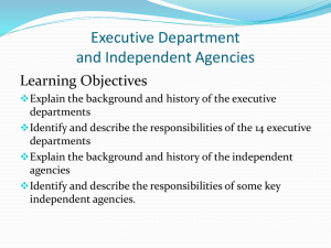 Executive Department and Independent Agencies