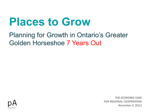 The Regional Plan for Ontario`s Greater Golden Horseshoe 7 Years
