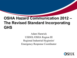 OSHA Hazard Communication 2012