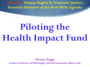 Piloting the Health Impact Fund - Academics Stand Against Poverty