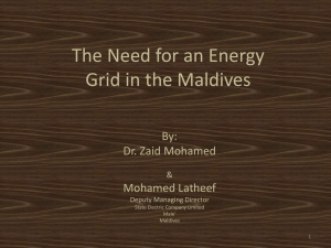 The Need for an Energy Grid in the Maldives
