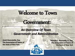 Overview of Town Government and Administration