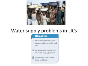 Water supply problems in an HIC