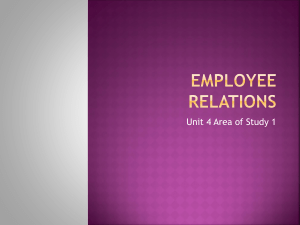 Employee relations - willihighbusinessmanagementyear12