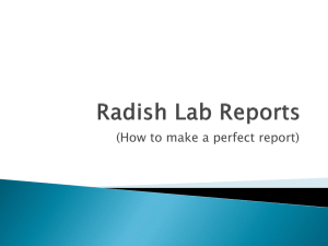 Radish Lab Reports