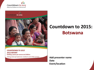 Botswana - Countdown to 2015