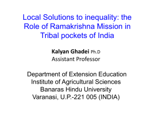 the Role of Ramakrishna Mission in Tribal pockets of India