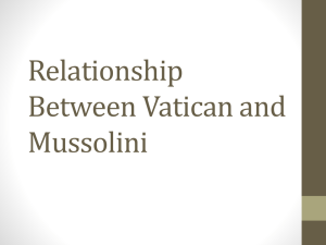 Relationship Between Vatican and Mussolini