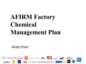 AFIRM Factory Chemical Management Plan by Andy