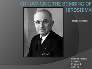 Announcing the Bombing of Hiroshima