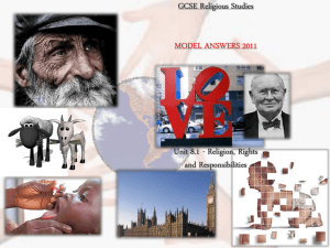 GCSE Religious Studies MODEL ANSWERS 2011