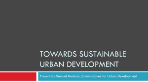Towards Sustainable Urban Development