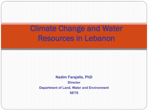 (AUB) "Climate change and water resources in Lebanon."