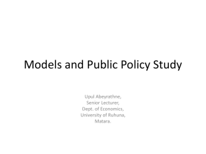 Models and Public Policy Study