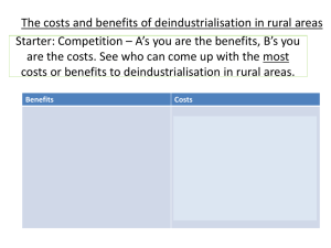The costs and benefits of deindustrialisation in rural areas