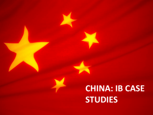 CHINA CASE STUDIES - IBGeography