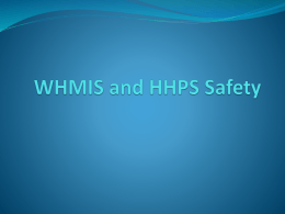 WHMIS and Safety Worksheet - Answer key