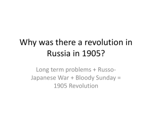Why was there a revolution in Russia in1905