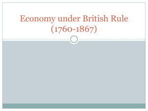 Economy under the British Regime