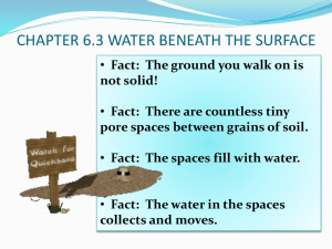 CHAPTER 6.3 WATER BENEATH THE SURFACE