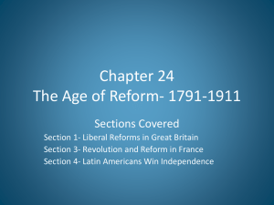 Chapter 24 The Age of Reform- 1791-1911