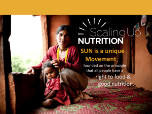 The SUN approach - Scaling Up Nutrition