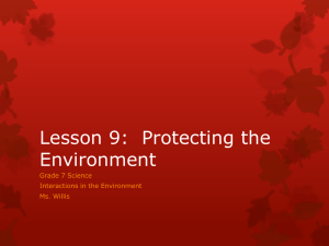 Lesson 9: Protecting the Environment