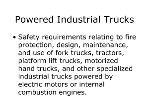 TYPES OF POWERED INDUSTRIAL TRUCKS