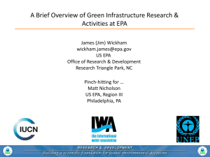 A Brief Overview of Green Infrastructure Research & Activities