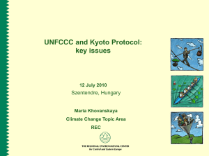 UNFCCC and Kyoto Protocol - Training for the State Negotiators on