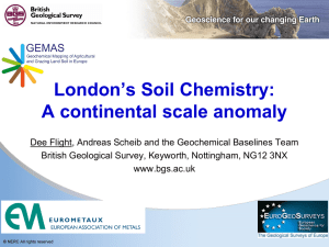 London`s soil chemistry: A continental scale anomaly