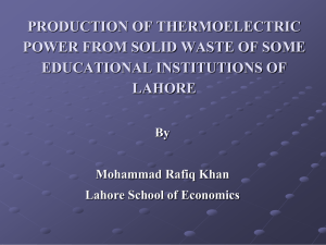 production of thermoelectric power from solid wastes of some
