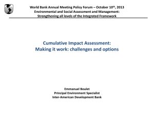 World Bank Annual Meeting Policy Forum – October 10 th , 2013