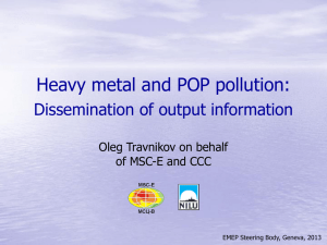 Heavy metal and POP pollution: Dissemination of output information