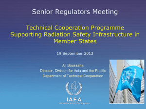 Radiation Safety in MS as enabling factor for Technical Cooperation