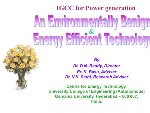 IGCC for Power generation – an environmentally benign and